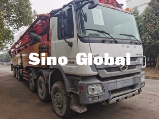 Truk Pompa Beton Bekas Merah 12Mpa Euro IV 72m 7 Bagian Jangkauan Vertikal