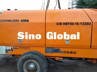 Pompa Trailer Beton Listrik Bekas Zoomlion Kapasitas Hopper 600L