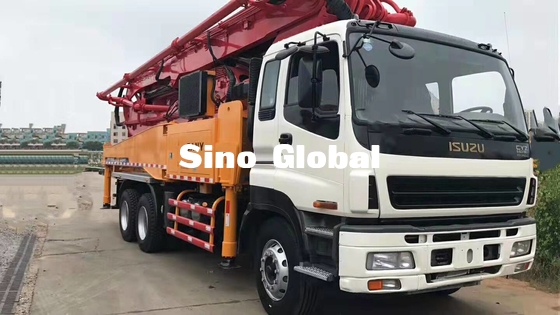 Truk Pompa Beton Tangan Kedua Merah Sany 46m Dengan Sasis Isuzu