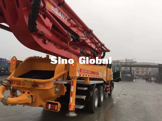 Truk Pompa Beton Tangan Kedua Merah Sany 46m Dengan Sasis Isuzu