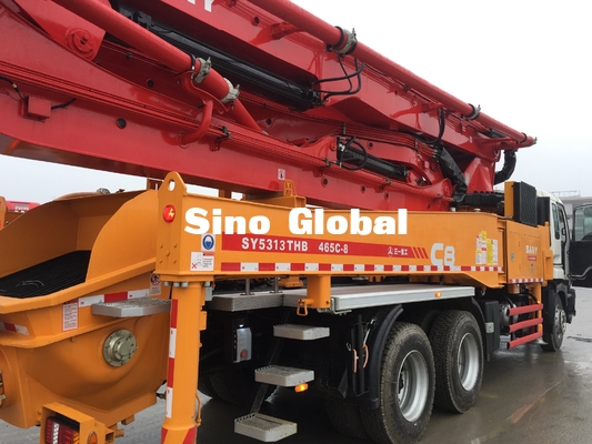 Truk Pompa Beton Tangan Kedua Merah Sany 46m Dengan Sasis Isuzu
