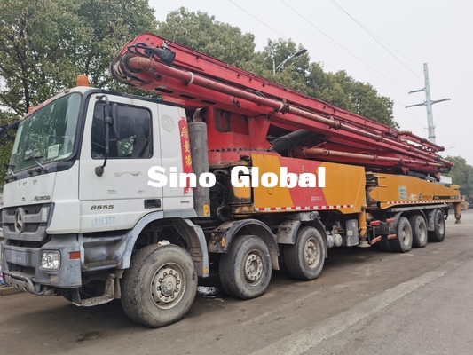 Truk Pompa Beton Bekas Merah 12Mpa Euro IV 72m 7 Bagian Jangkauan Vertikal