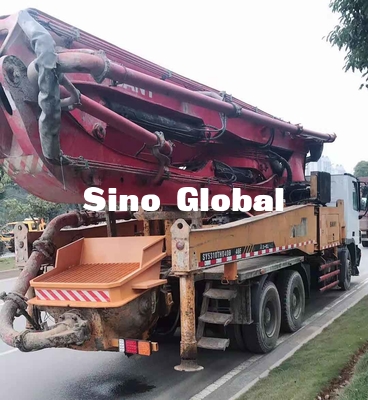 Truk Pompa Beton Bekas Boom 46m / 4 Bagian 125mm Pipa Sertifikat CE