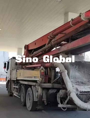 Sany Brand 37M Bekas Truk Pompa Beton Dengan 5 Bagian Boom