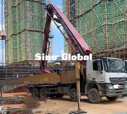 Sany 56M Truk Pompa Beton Bekas Dengan Mercedes Benz Chassis Model 2018
