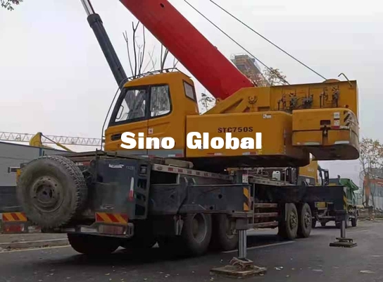 Sany Bekas Boom Truck Crane, 75 Ton Lorry Crane STC50S Lengan Lurus