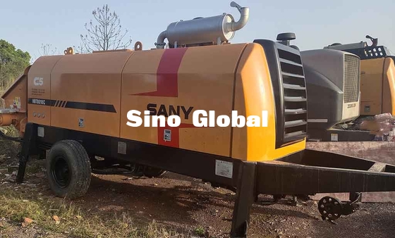 Pompa Trailer Beton Bekas Kuning HBT8018C Sany 180kw 2200rpm