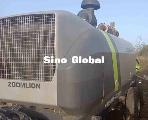 Pompa Trailer Beton Hitam Hijau Bekas Zoomlion HBT80 174kw