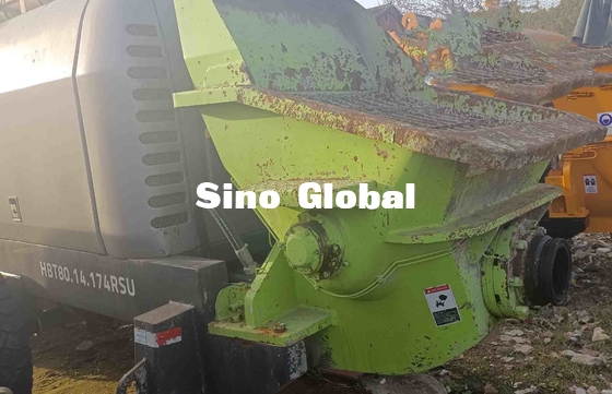 Pompa Trailer Beton Hitam Hijau Bekas Zoomlion HBT80 174kw