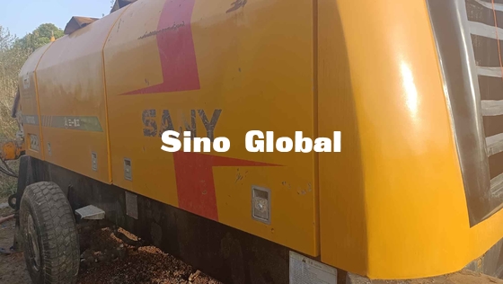 Pompa Beton Terpasang Sany Trailer Kuning Bekas 180KW HBT8018C