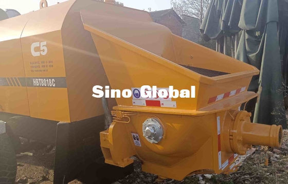 Pompa Beton Terpasang Sany Trailer Kuning Bekas 180KW HBT8018C