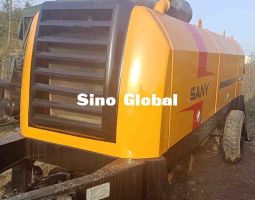 Pompa Beton Terpasang Sany Trailer Kuning Bekas 180KW HBT8018C