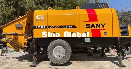 Digunakan Sany Trailer Mounted Pompa Beton THB60C 90kw Nilai Daya