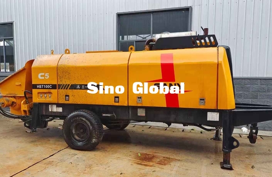 Digunakan Trailer Mounted Concrete Pump 181KW Engine Power S Valve