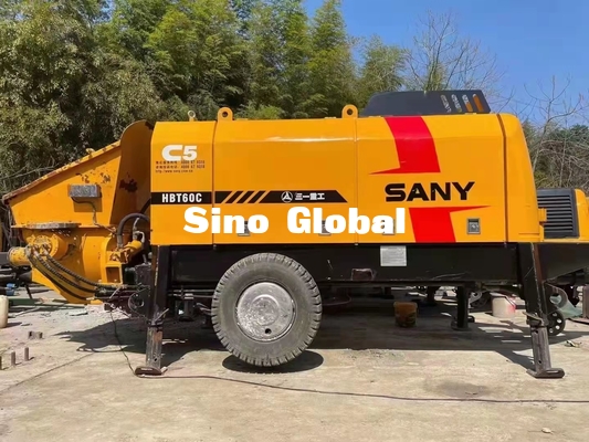75KW Digunakan Pompa Trailer Beton Listrik Sany Yellow HBT60C