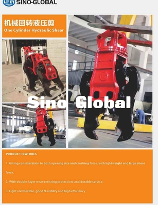 Attachment Geser Hidraulik fleksibel Untuk Excavator dengan Silinder Ganda Satu Silinder